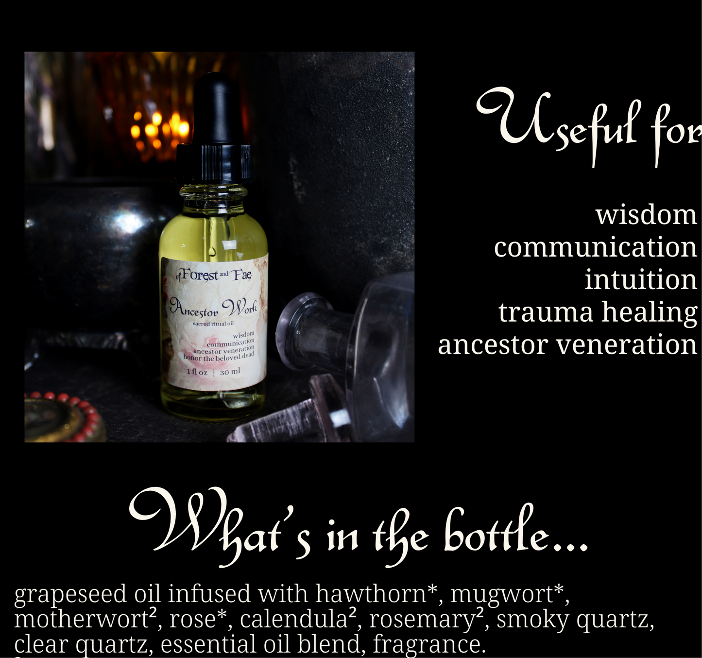 Ancestor Work Sacred Ritual Oil • Altar Oil • Witchcraft