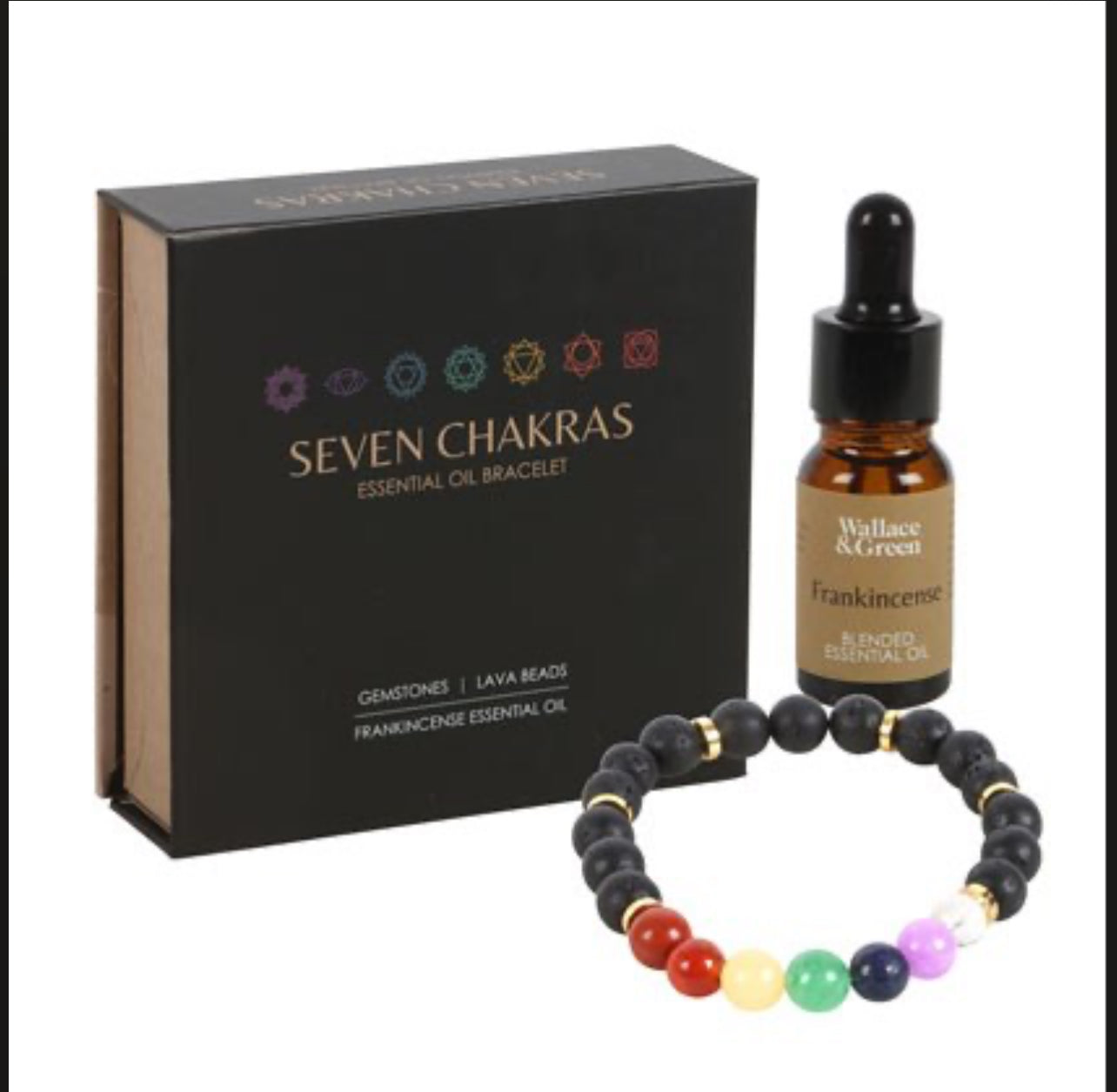 SEVEN CHAKRA MIXED GEMSTONE ESSENTIAL OIL BRACELET