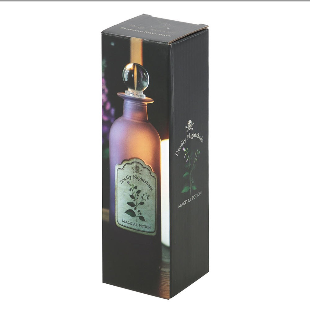 DEADLY NIGHTSHADE DECORATIVE GLASS POTION BOTTLE
