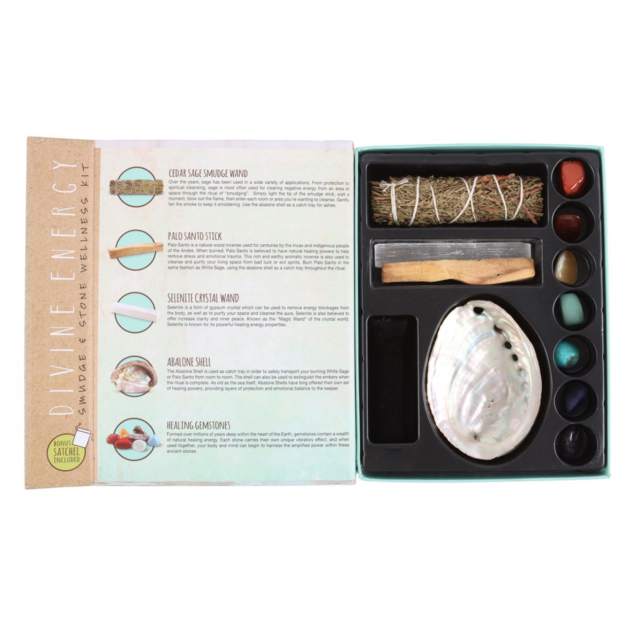 DIVINE ENERGY SMUDGE AND STONE WELLNESS KIT