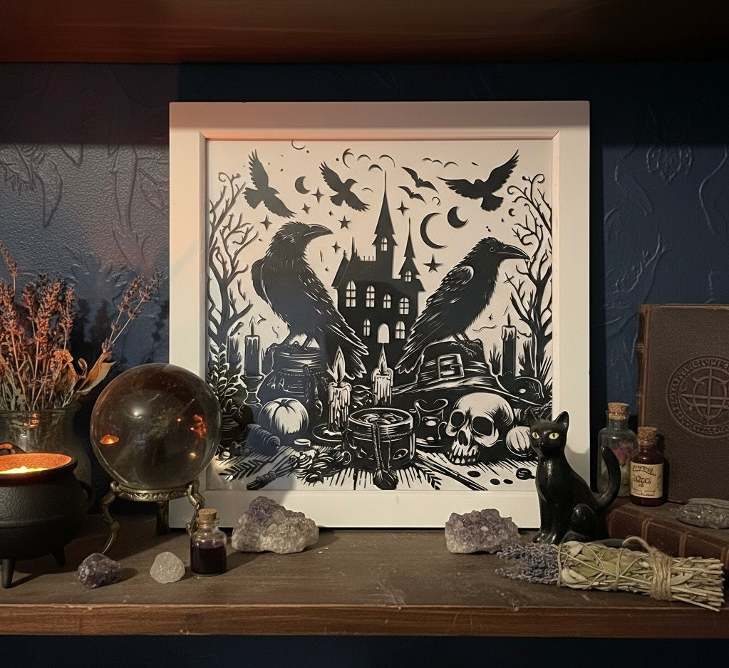Vinyl art “ravens at midnight”